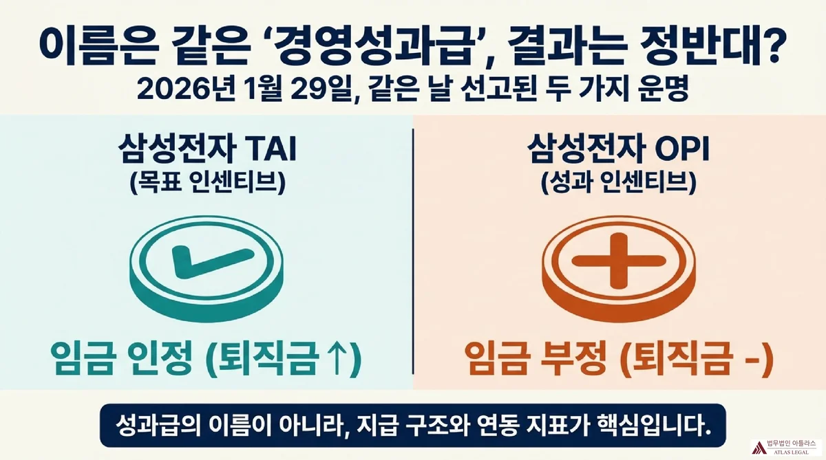 Atlas Legal - 지급의무 미확정 성과급 임금성 부정 지급의무가 확정되지 않아 임금성이 부정된 세 가지 사례 - SK하이닉스 PI는 모호한 규정과 노사합의 결정 구조, 서울보증보험은 사장 재량과 매년 기준 변경, LG디스플레이는 규정상 근거 없음